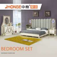 royal high gloss MDF wooden white french antique hand carved fancy bedroom furniture bedroom sets