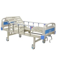 Hot sale medical bed hospital bed ABS 2 crank manual nursing bed